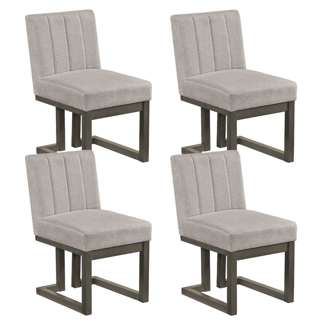 Modern Farmhouse Fabric Dining Chairs Set of 4 with 5.5" Thickened Padded Seat