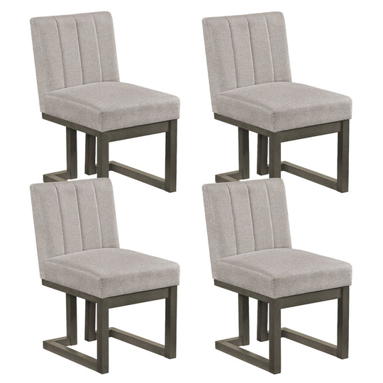 Modern Farmhouse Fabric Dining Chairs Set of 4 with 5.5" Thickened Padded Seat