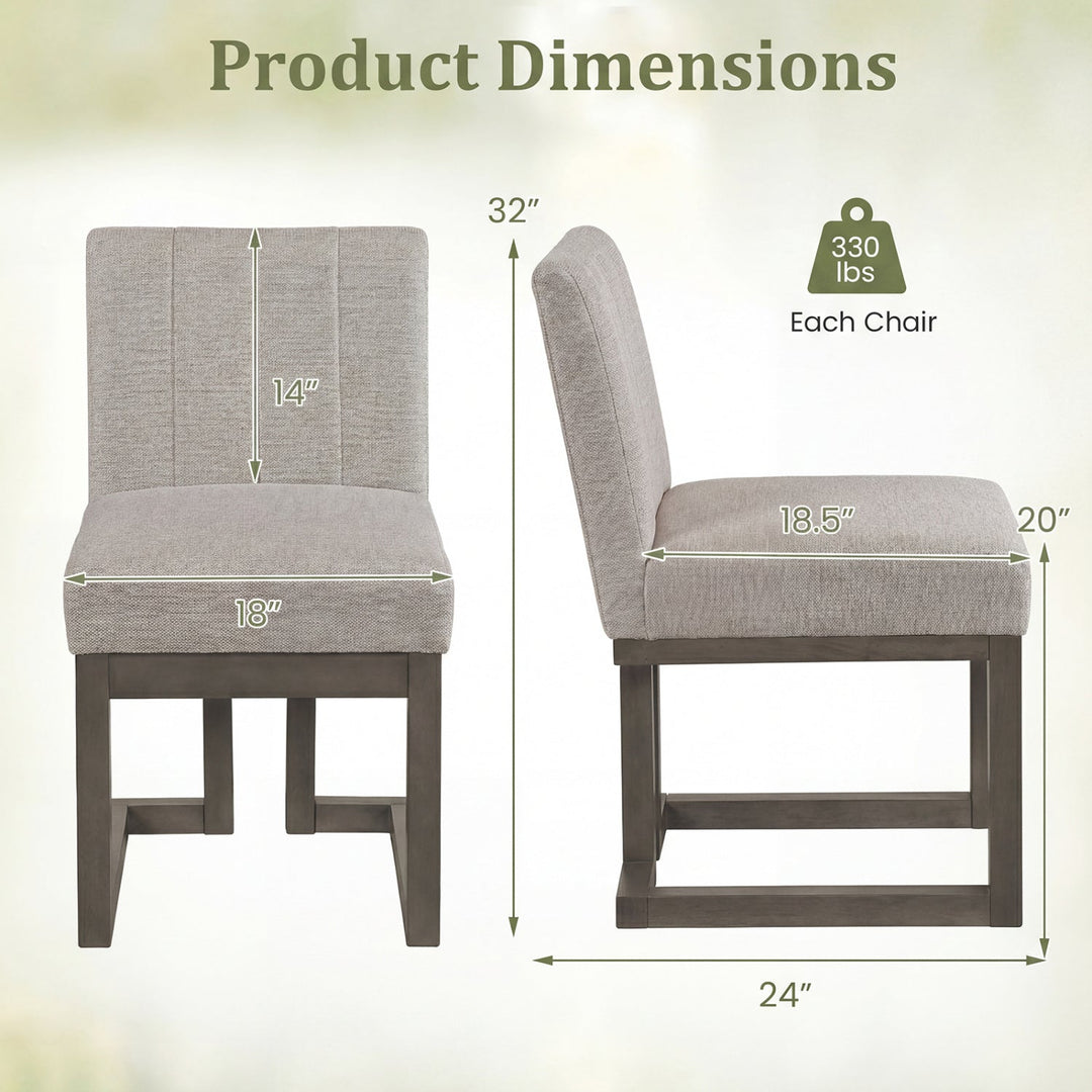 Modern Farmhouse Fabric Dining Chairs Set of 4 with 5.5" Thickened Padded Seat
