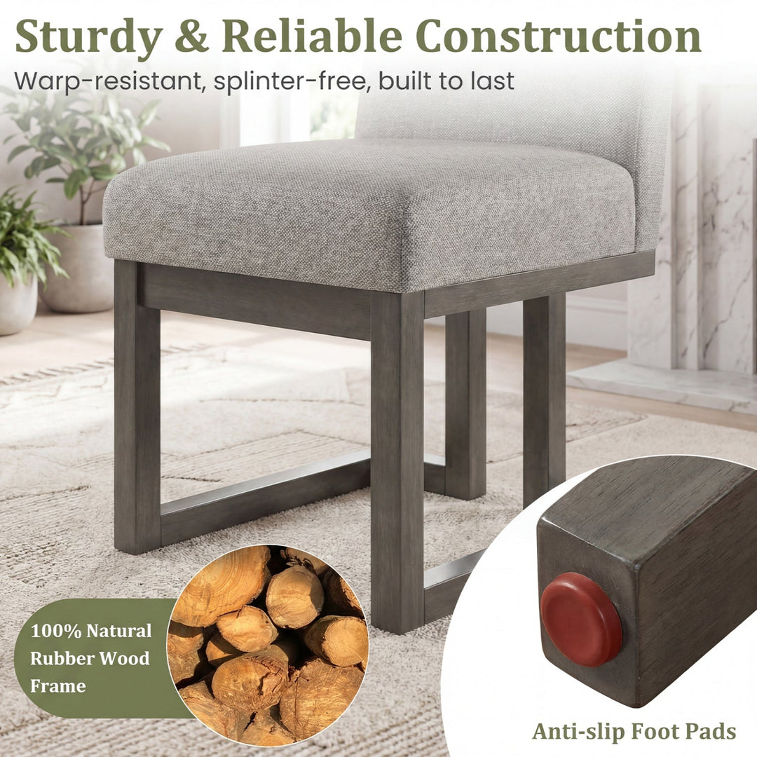 Modern Farmhouse Fabric Dining Chairs Set of 4 with 5.5" Thickened Padded Seat