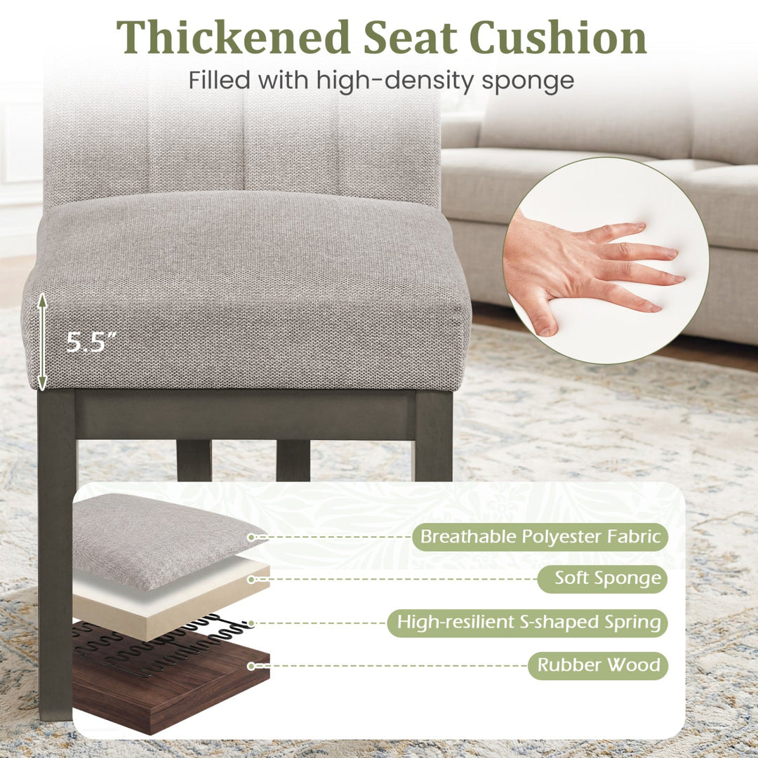 Modern Farmhouse Fabric Dining Chairs Set of 4 with 5.5" Thickened Padded Seat