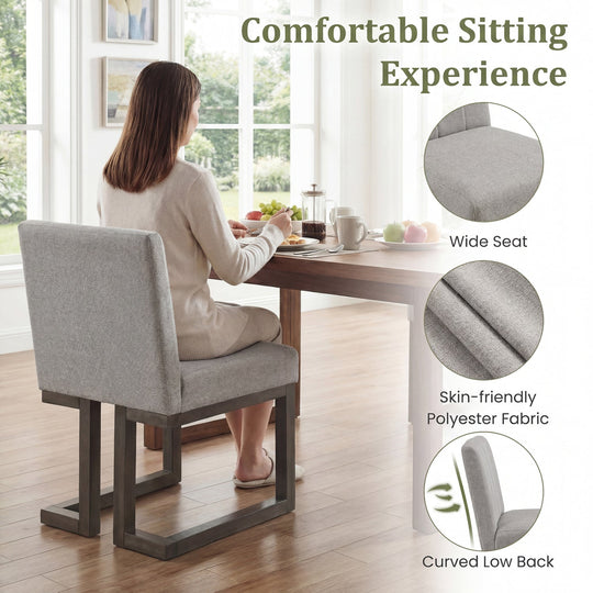 Modern Farmhouse Fabric Dining Chairs Set of 4 with 5.5" Thickened Padded Seat
