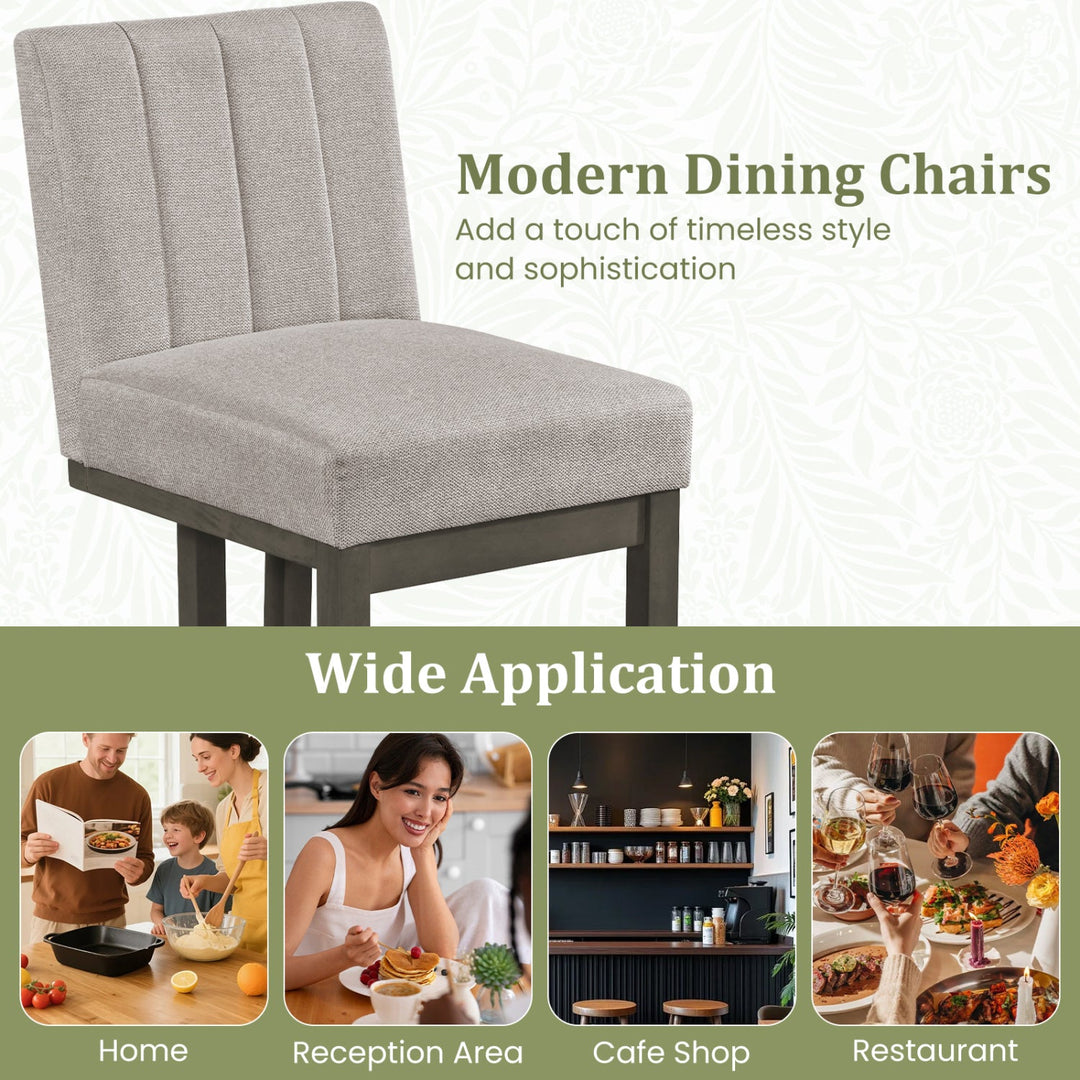 Modern Farmhouse Fabric Dining Chairs Set of 4 with 5.5" Thickened Padded Seat