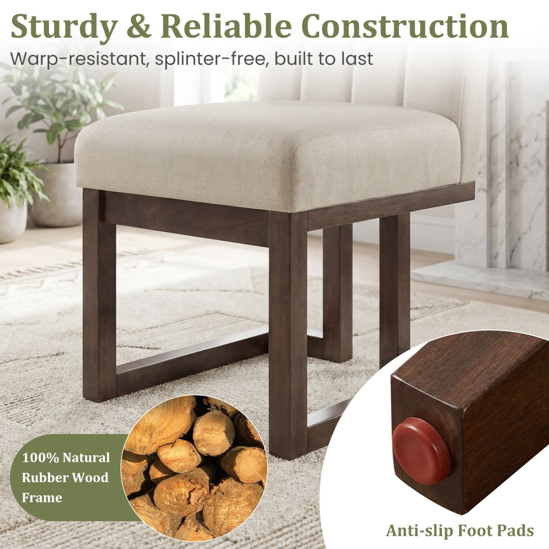 Modern Farmhouse Fabric Dining Chairs Set of 4 with 5.5" Thickened Padded Seat