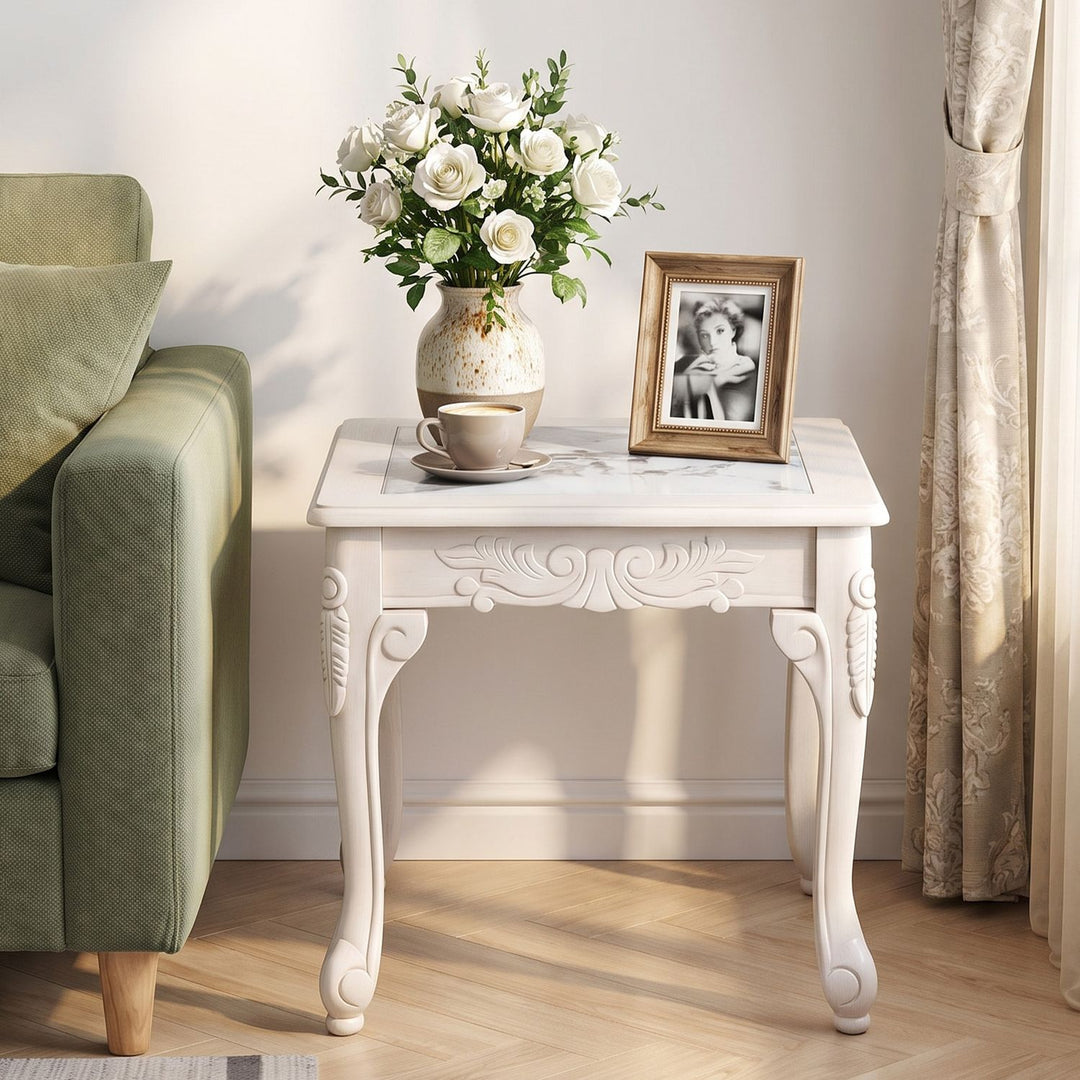 Modern Glass Coffee Table with Clear Tempered Top and Rubber Wood Base