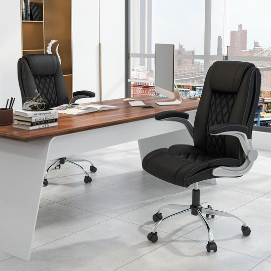 Executive Office Chair with Adjustable Headrest and Rocking