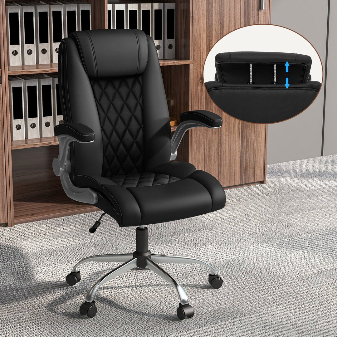 Executive Office Chair with Adjustable Headrest and Rocking
