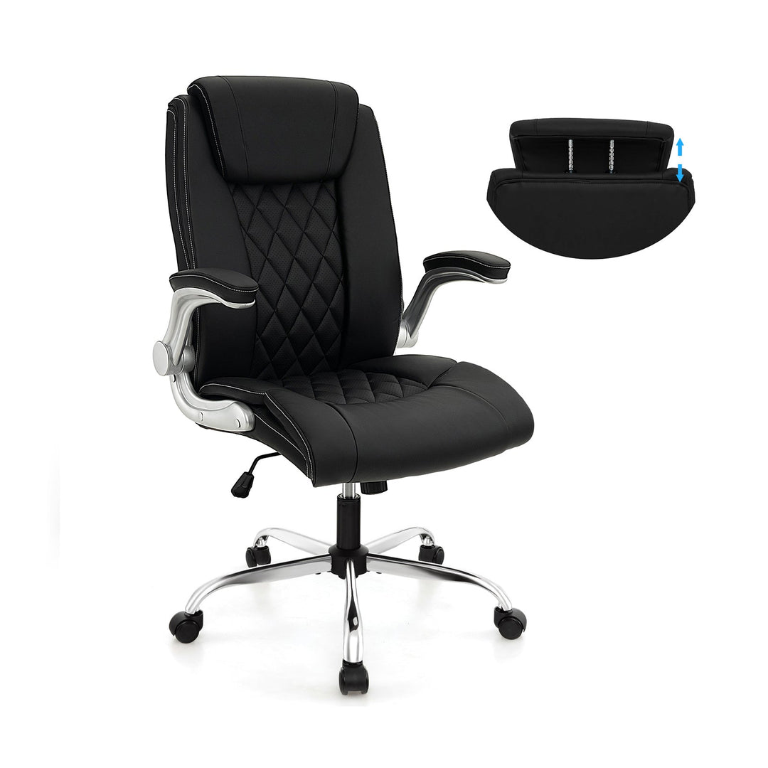 Executive Office Chair with Adjustable Headrest and Rocking