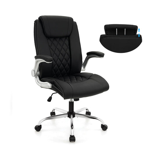 Executive Office Chair with Adjustable Headrest and Rocking