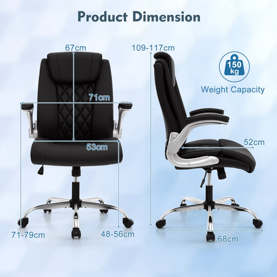 Executive Office Chair with Adjustable Headrest and Rocking