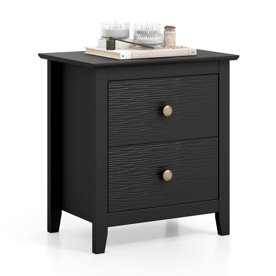 Modern Nightstand with 2 Drawers for Small Spaces
