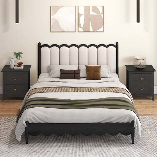 Modern Nightstand with 2 Drawers for Small Spaces