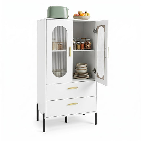 Modern Sideboard Buffet Cabinet with Fluted Doors