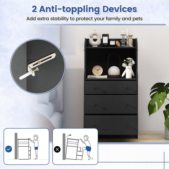 Storage Dresser with Anti-Toppling Device, 44" Tall