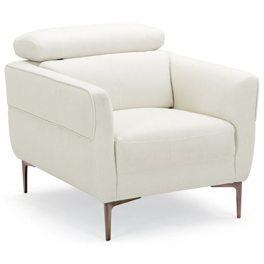 Modern Upholstered Single Sofa with Adjustable Headrest