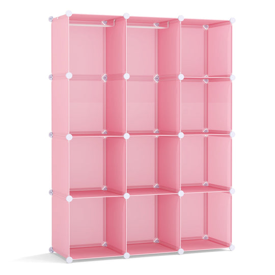 Modular Kids Wardrobe with 10 Cubes & Hanging Rod