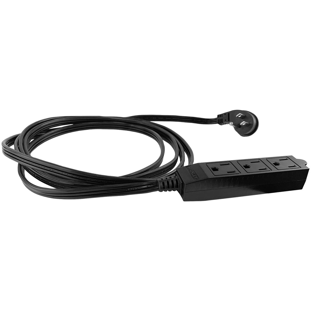 Stanley CordMax 9-Ft. 3-Outlet Indoor Extension Cord with Low-Profile Flat Plug, Black