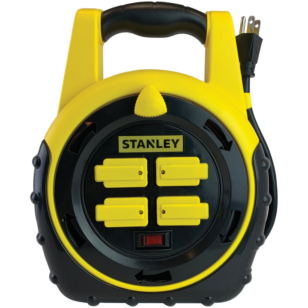 Stanley ShopMax 20-Ft. Power Hub Cord Reel with 4 Covered Outlets & Lighted Switch