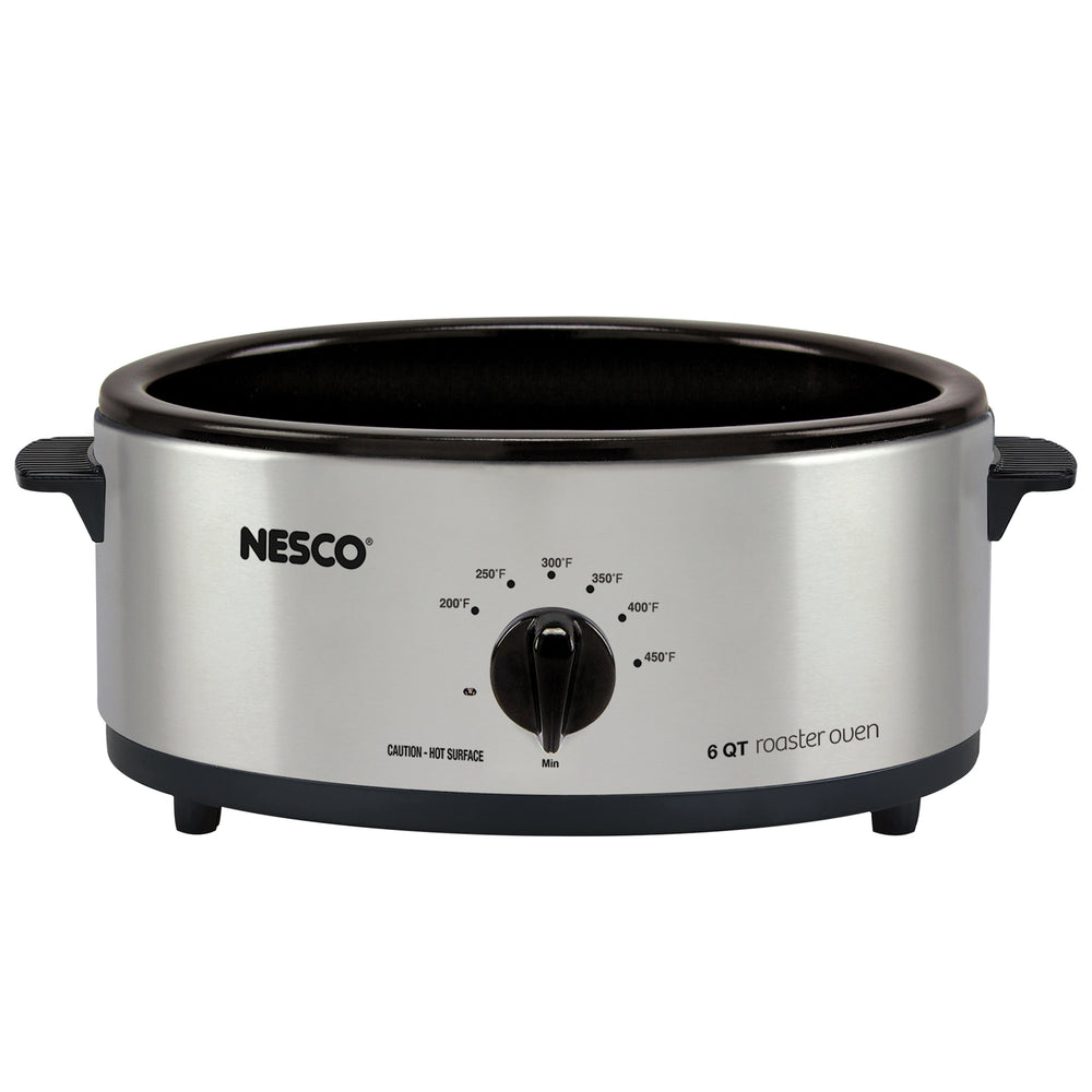 NESCO 6-Qt. Roaster Oven with Porcelain Cookwell, 750W, Silver - view 2