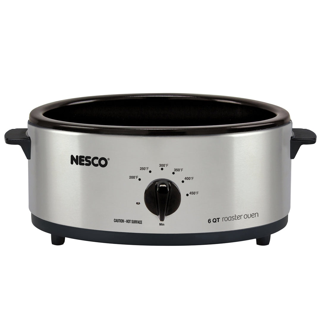 NESCO 6-Qt. Roaster Oven with Porcelain Cookwell, 750W, Silver - view 2