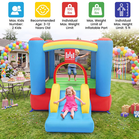 Rainbow Castle Inflatable Bounce House 370W Blower Included