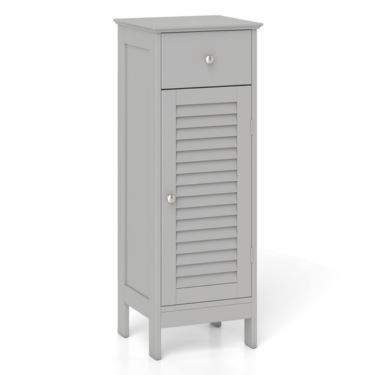 Narrow Bathroom Storage Cabinet with Adjustable Shelf & Drawer