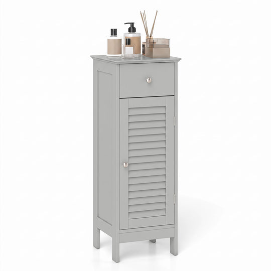 Narrow Bathroom Storage Cabinet with Adjustable Shelf & Drawer