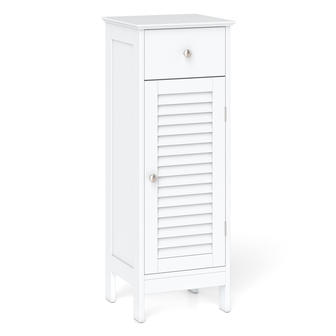 Narrow Bathroom Storage Cabinet with Adjustable Shelf & Drawer