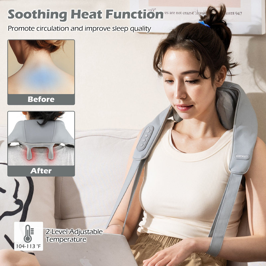 Neck Shoulder Massager 4D Deep Tissue Kneading Shiatsu Massage Machine