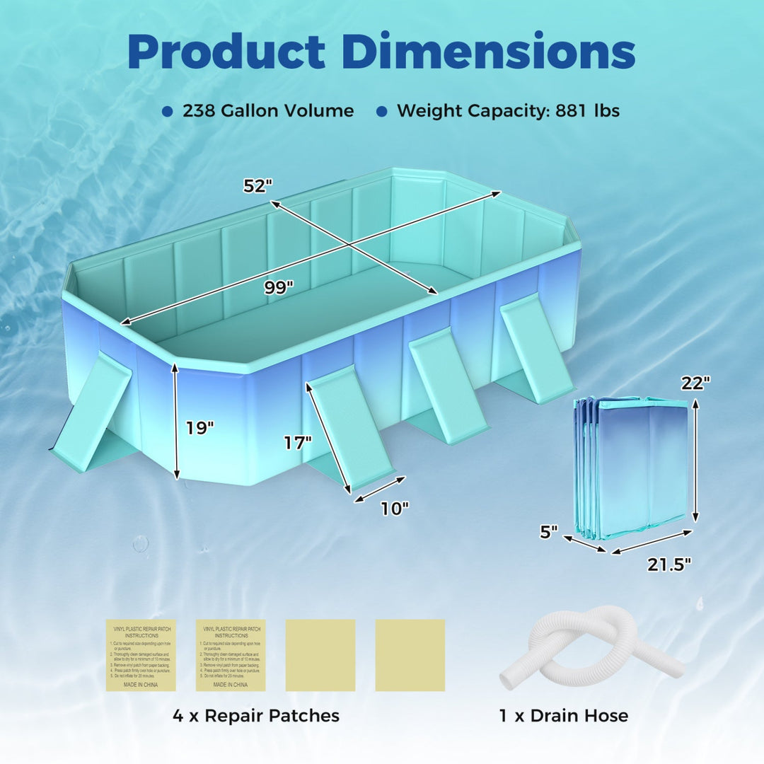 Portable Above Ground Swimming Pool with 24 Wall Panels