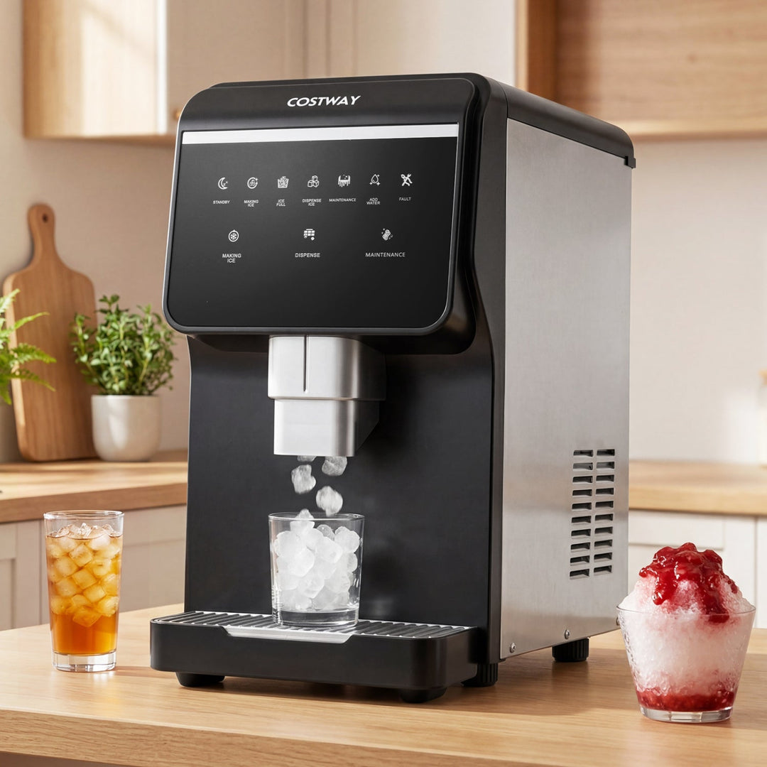 Nugget Ice Maker with Self Dispensing 80 LBS Per Day Chewable Pellet Ice Machine