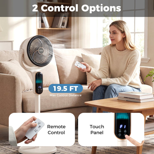 Oscillating Pedestal Fan with Remote and 8 Speeds