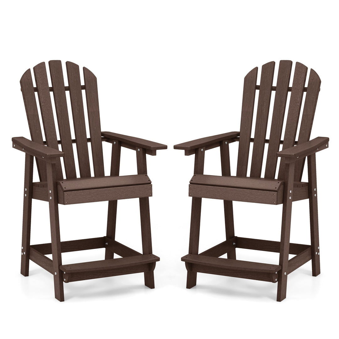 HDPE Patio Chair with Armrest and Footrest for Indoor Outdoor