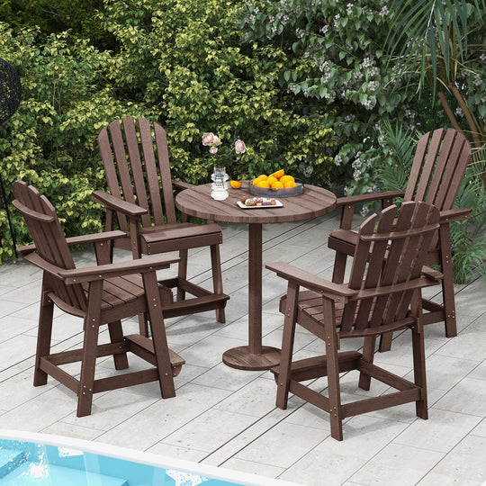 HDPE Patio Chair with Armrest and Footrest for Indoor Outdoor