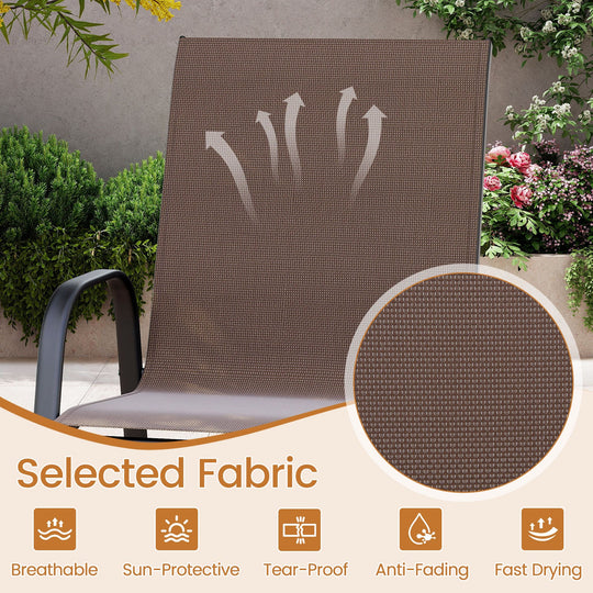 Outdoor Bar Stools Set of 2 29 Inch Fabric Bar Height Stools with Armrests