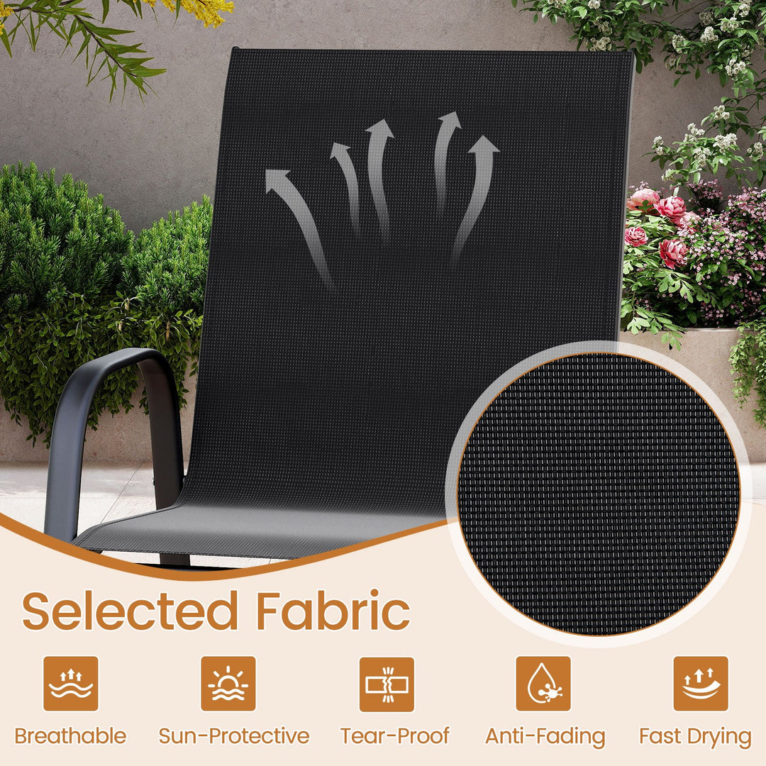 Outdoor Bar Stools Set of 2 29 Inch Fabric Bar Height Stools with Armrests