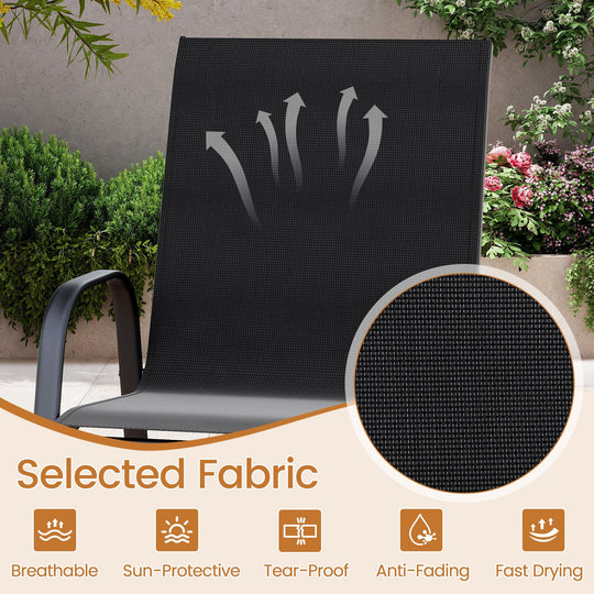 Outdoor Bar Stools Set of 2 29 Inch Fabric Bar Height Stools with Armrests