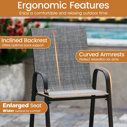 Outdoor Bar Stools Set of 2 29 Inch Fabric Bar Height Stools with Armrests