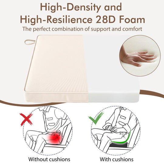 Outdoor Chair Cushions Set of 4 - Waterproof Olefin 20x20