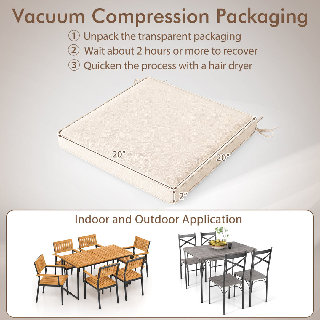 Outdoor Chair Cushions Set of 6 Waterproof Olefin 20x20 Inch