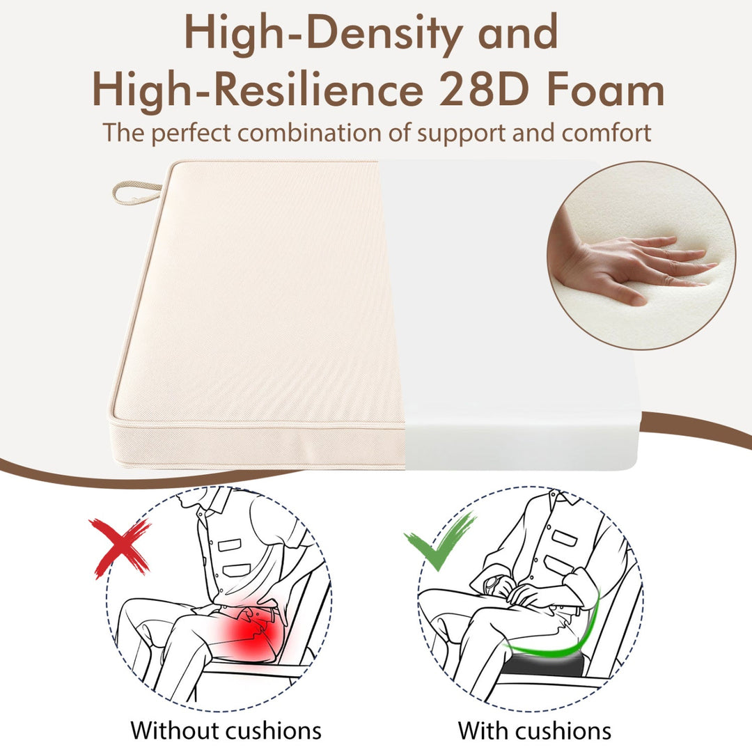 Outdoor Chair Cushions Set of 6 Waterproof Olefin 20x20 Inch