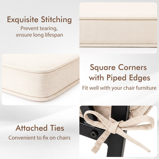 Outdoor Chair Cushions Set of 6 Waterproof Olefin 20x20 Inch