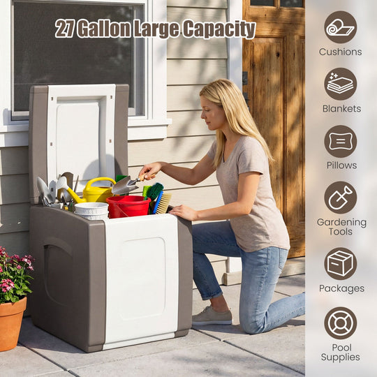 Outdoor Deck Box with Lid for Packages and Garden