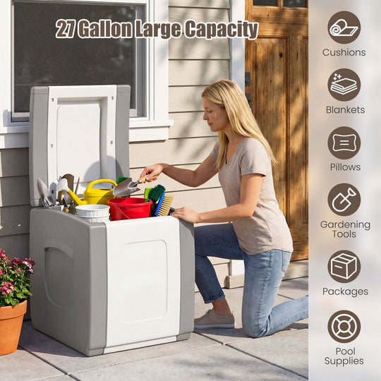 Outdoor Deck Box with Lid for Packages and Garden