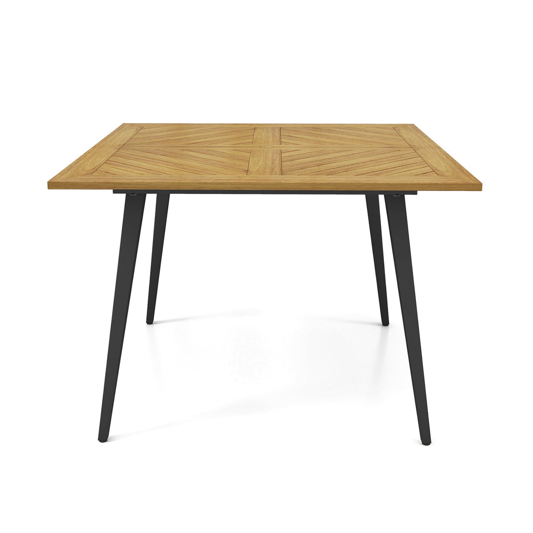 4-Person Acacia Wood Outdoor Dining Table for Garden Poolside and Backyard