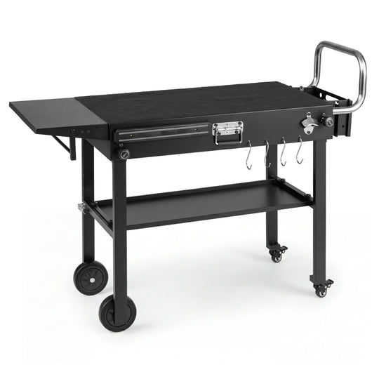 Foldable Grill Cart with 31" Tabletop & Storage Shelf