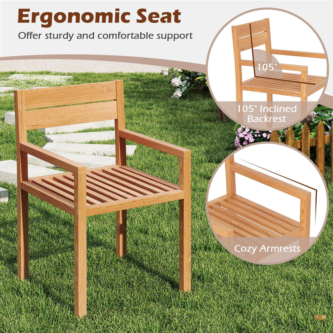 Outdoor Patio Dining Teak Wood Armchair