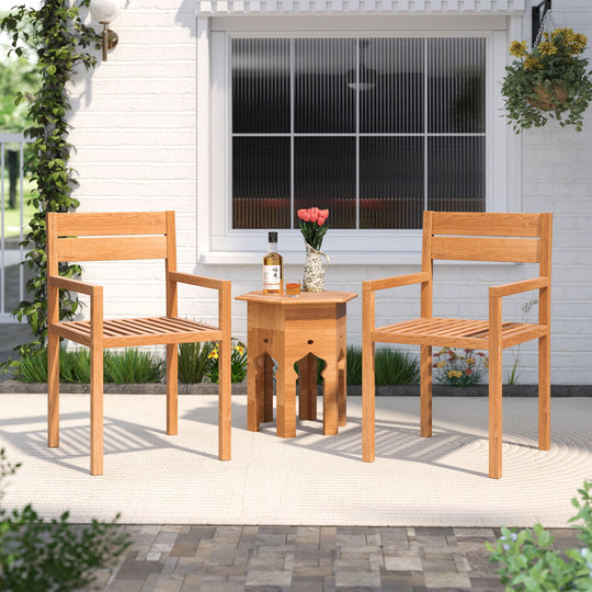 Outdoor Patio Dining Teak Wood Armchair