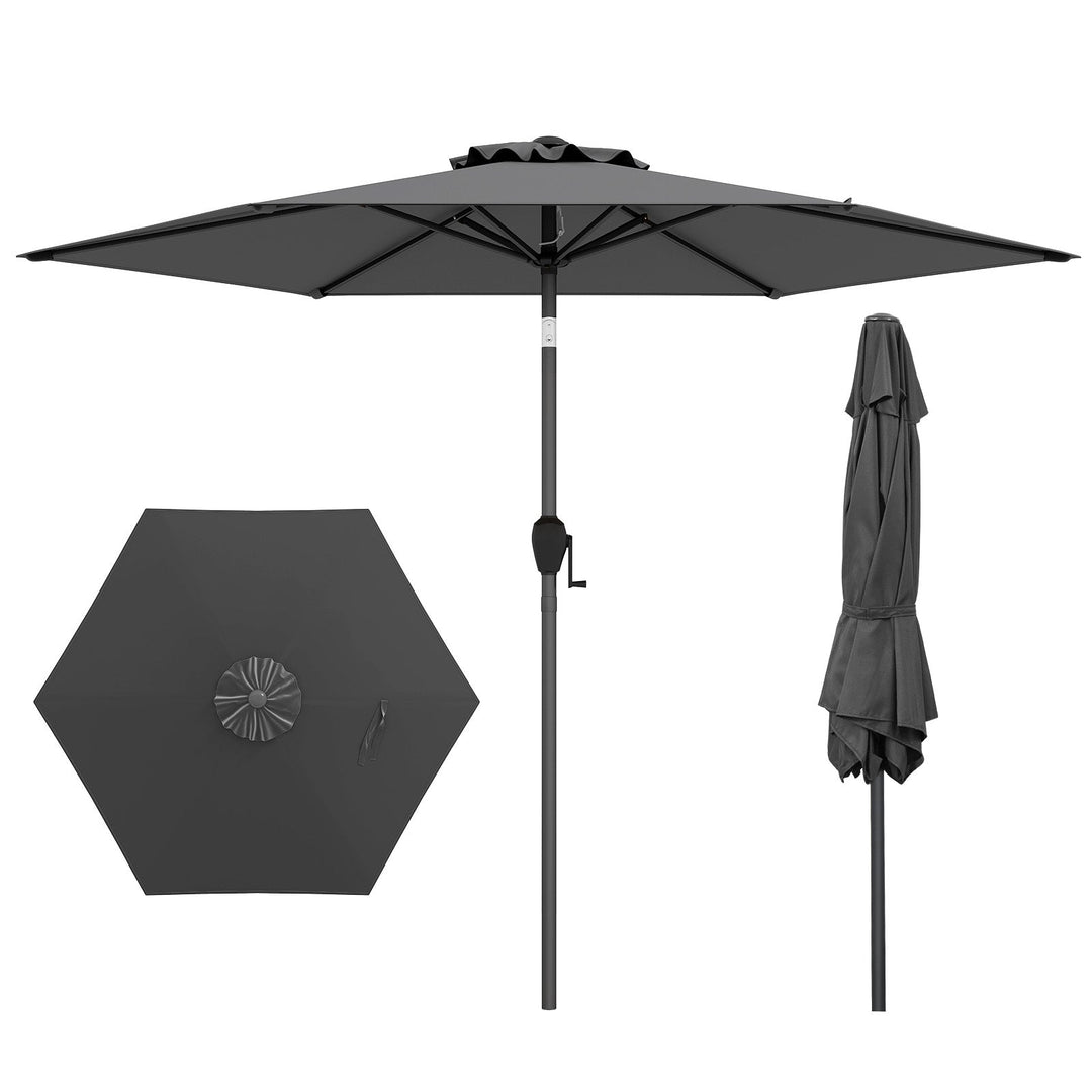 7.5 feet Outdoor Patio Heavy Duty Market Umbrella with Push Button Tilt