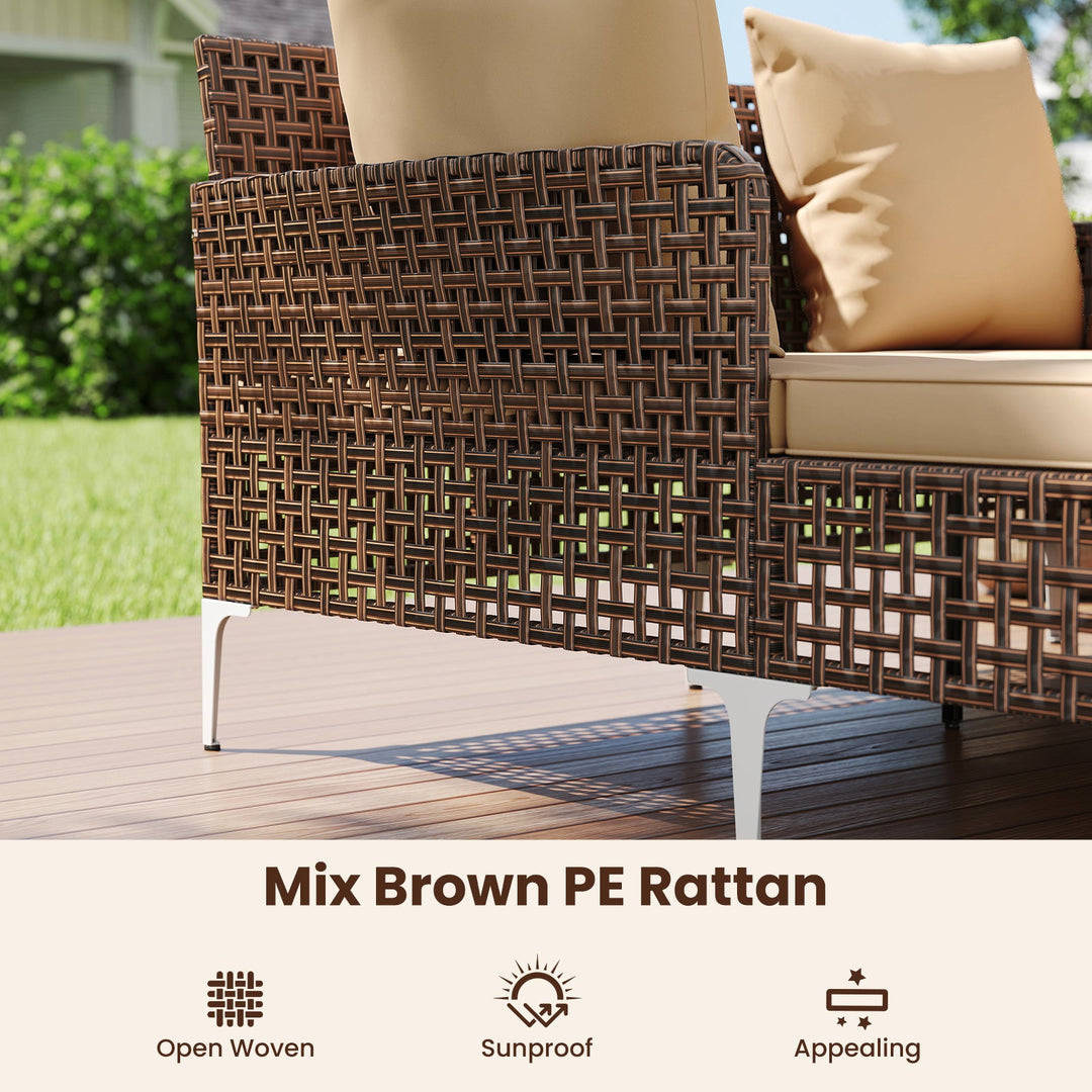 Outdoor Rattan Double Daybed Wicker Chaise Lounge